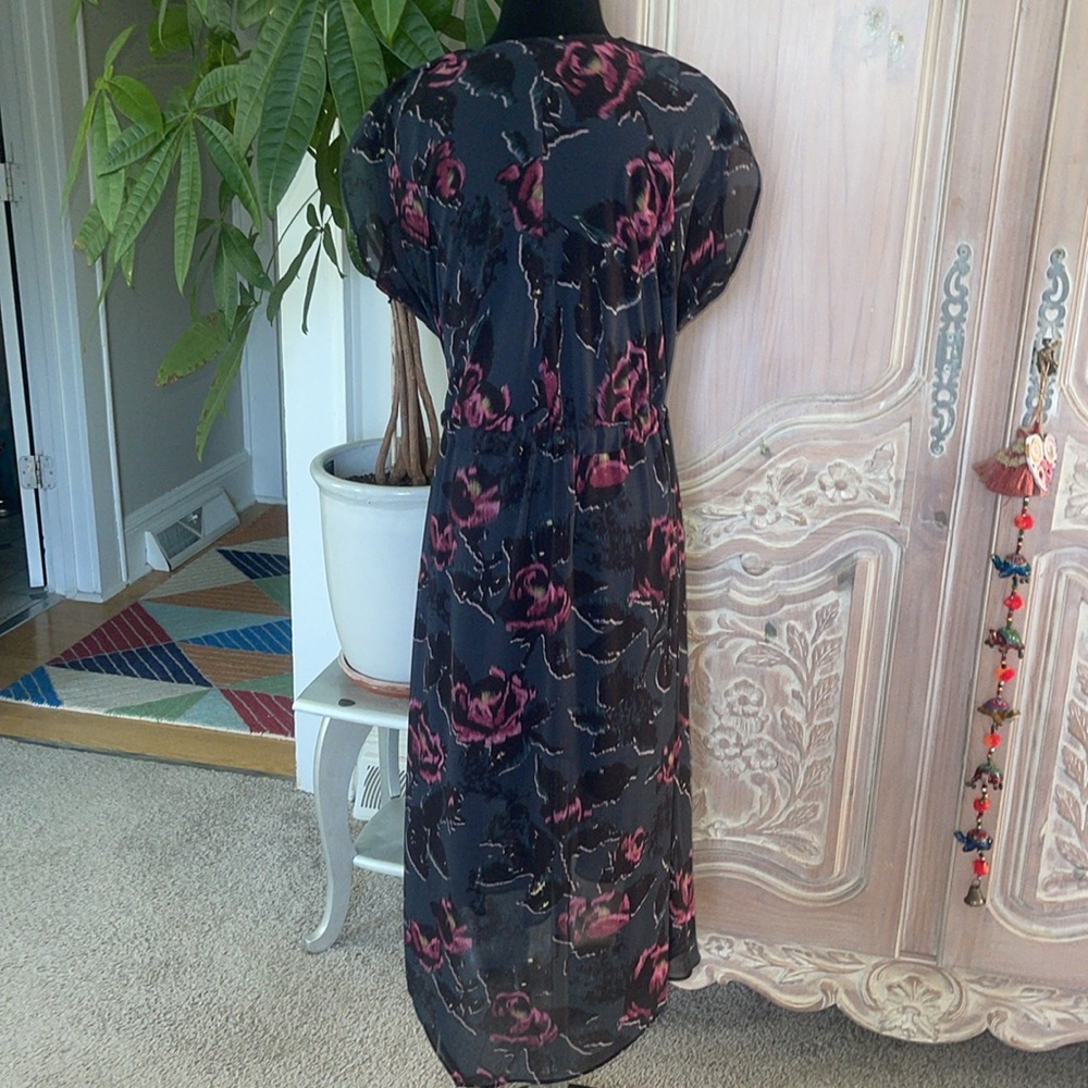 All Saints Sheer Floral Dress with Attached Slip - Picture 5 of 12